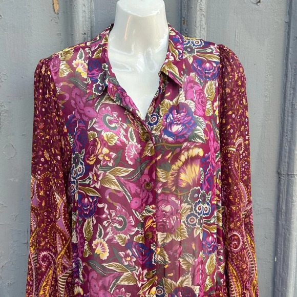 By Anthropologie Nikole Maxi Shirtdress, size M - Picture 5 of 11